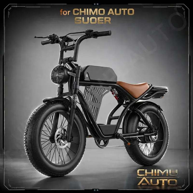 【CHIMU AUTO】 1500W 20 Inch Retro Electric Motorcycle for Snow Bicycle High Strength Wide Tire Off-road PAS System