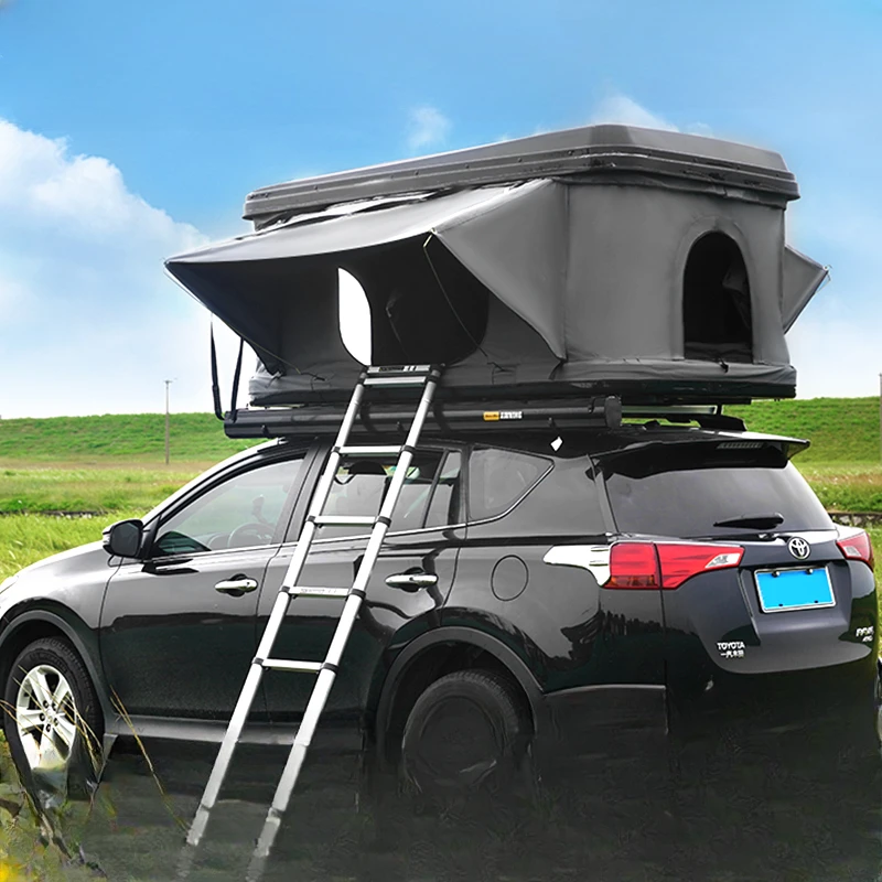 Fully automatic hard shell outdoor car room camping sunroof enters the station bed and sedan keeps warm