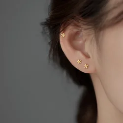 925 Sterling Silver Flower Earrings Women Simple Fashion Wedding Jewelry Accessories