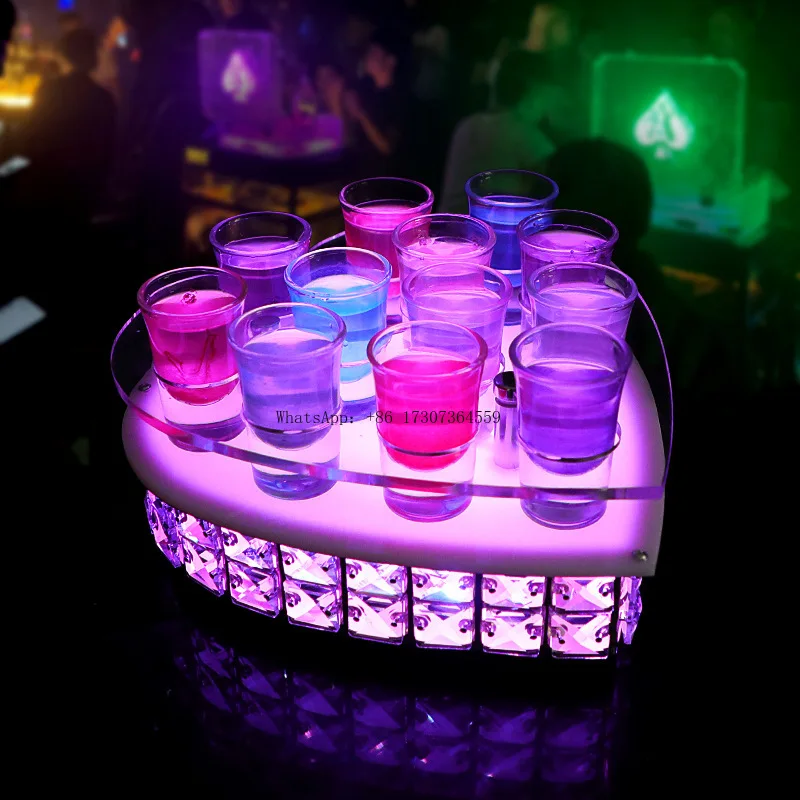 

Bar cup holder directly from the manufacturer Creative acrylic heart-shaped bullet cup holder Crystal heart-shaped colorful one