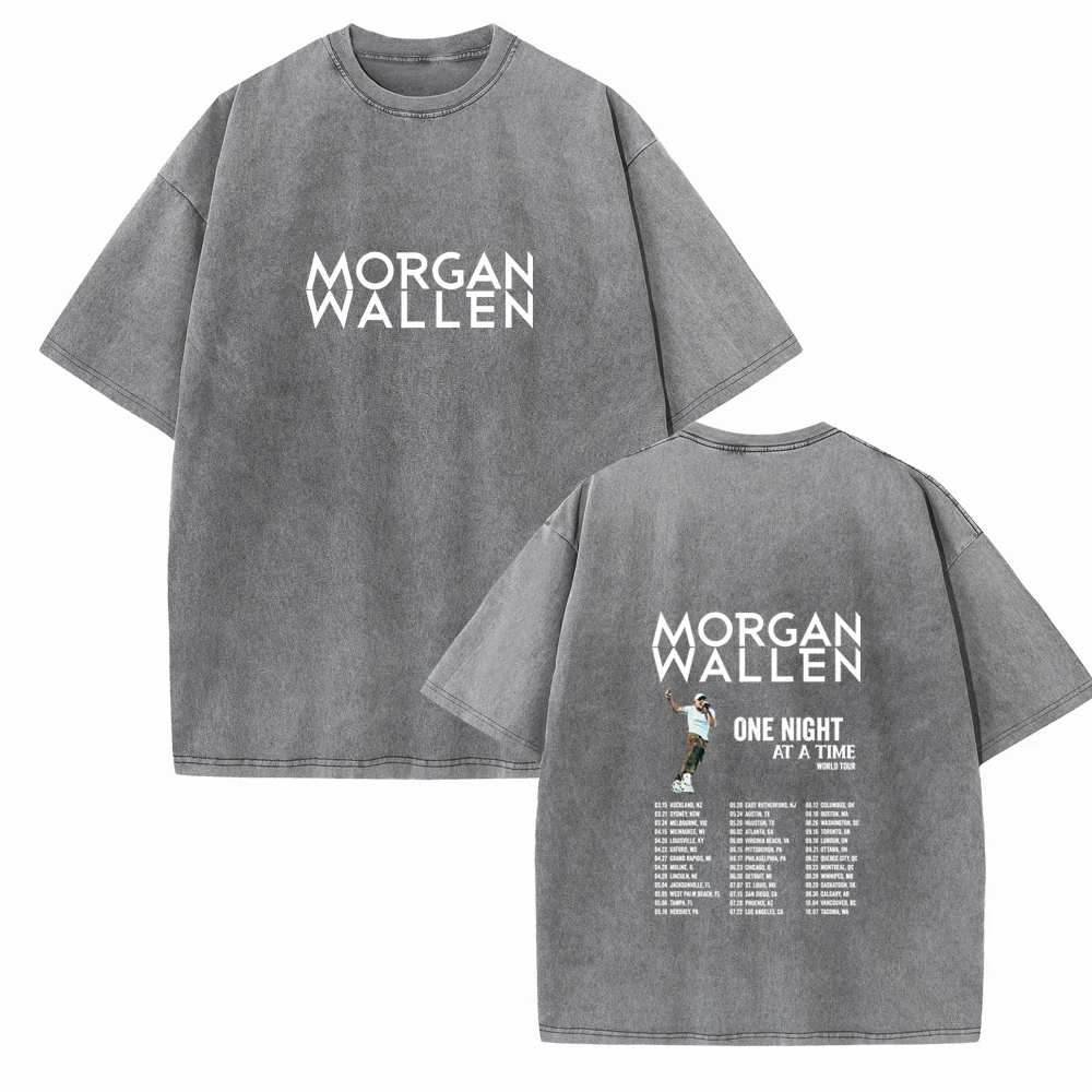 Morgan Wallen One Thing At A Time World Tour 2024 Vintage Unisex Fans Gift Shirts Harajuku O-Neck Summer Cotton Short Sleeve