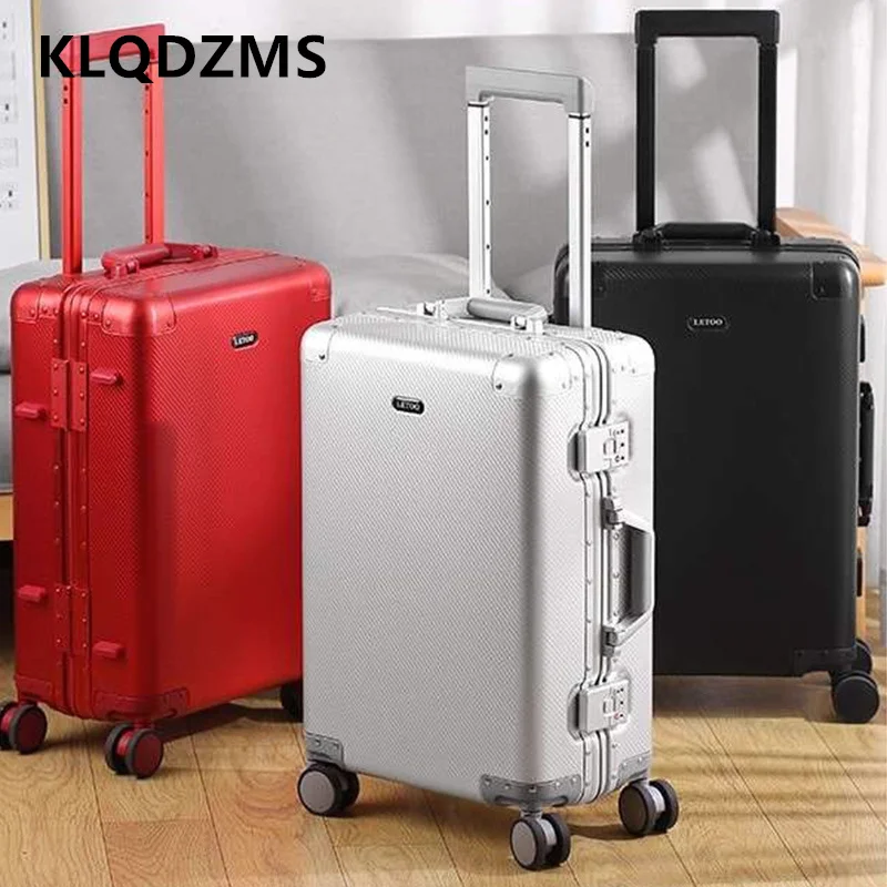 KLQDZMS Men's Suitcase Full Aluminum Magnesium Alloy Boarding Box Large Capacity Trolley Case 20