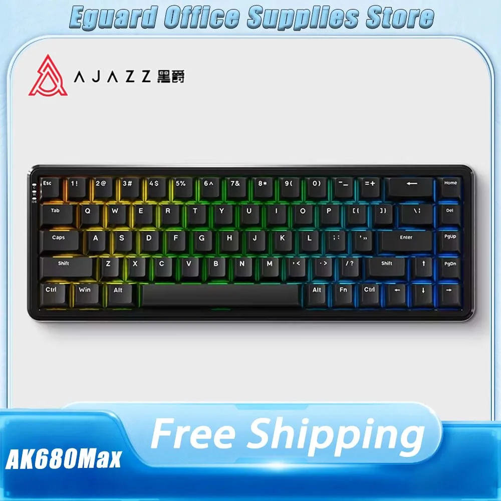 Ajazz AK680Max Mechanical Keyboard Magnetic Switch Wired Game Keyboard Customize 8000Hz Polling Rate RT0.01mm Keyboard PC Gifts