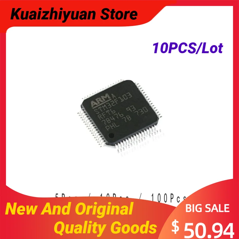 10PCS/Lot New And Original STM32F103RFT6 STM32F103RFT STM32F103RF STM32F103R IC MCU Chip LQFP-64 Chipset Quality Goods