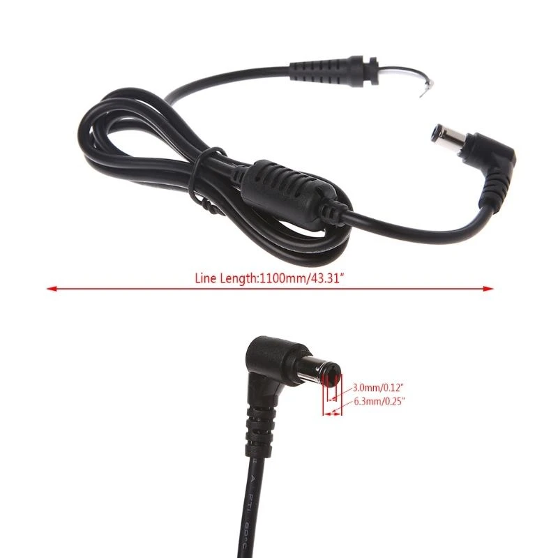 Tip Plug Connector Cord Cable Laptop Notebook Power Supply Cable 6.3