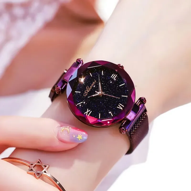 Orologio da donna con cielo stellato TikTok con nastro magnetico, lo stesso stile di tendenza uno su Douyin, un studente alla moda ed elegante