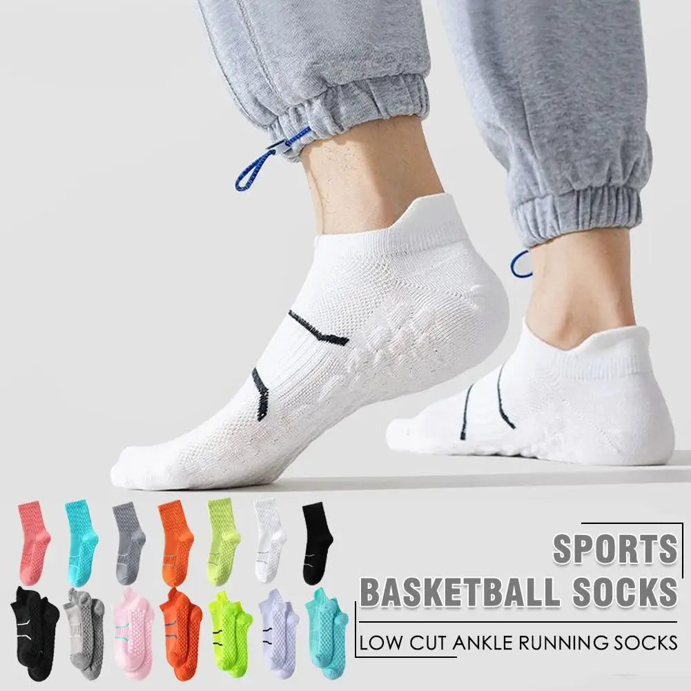 1 Paar Sports ocken Männer Frauen kurze Laufs ocken Knöchel kissen Leistung Anti-Basketball-Socken lässig Slip Wear-Resista x4j8