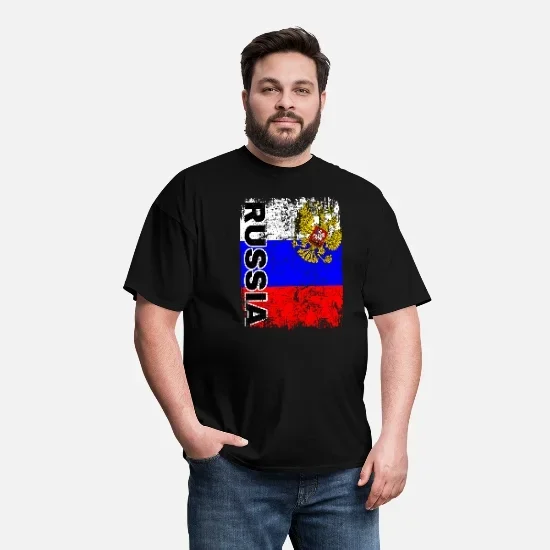 Russian Double-headed Eagle Flag Russia Roots Patriotic Gift T-Shirt 100% Cotton O-Neck Short Sleeve Summer Casual Mens T-shirt