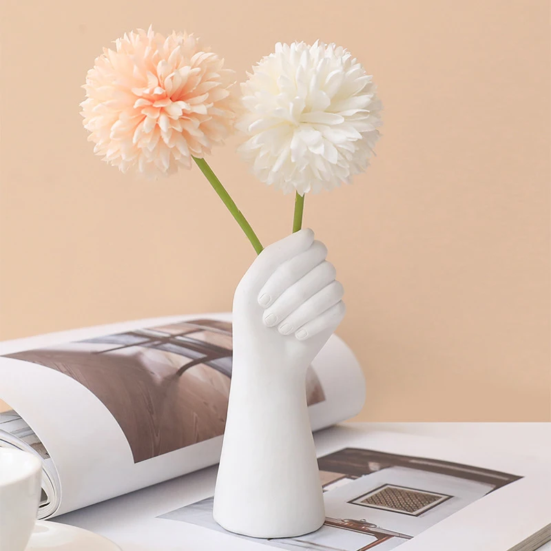 Florero de cuerpo humano, florero delicado de inserción, adorno decorativo estético para brazo, decoración del hogar, florero de cerámica de resina para el hogar