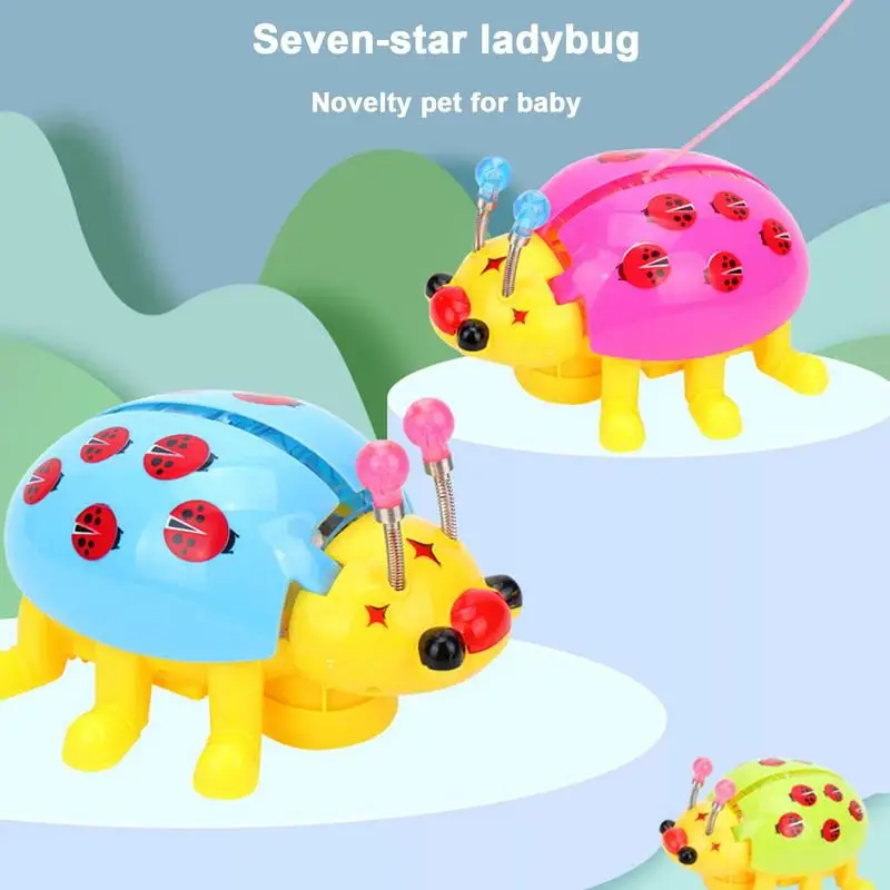 Electric Simulation Seven Star Ladybug Kids Musical Crawling Toys With Cheerful Sounds Melodies Light For Enhancing Motor Skills