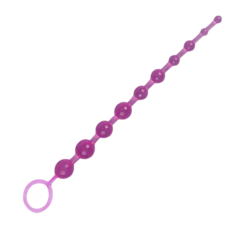 Soft Rubber Anal Plug Beads Long Orgasm Vagina Clit Pull Ring Ball Butt  Toys Adults Women Stimulator  Sex Accessories