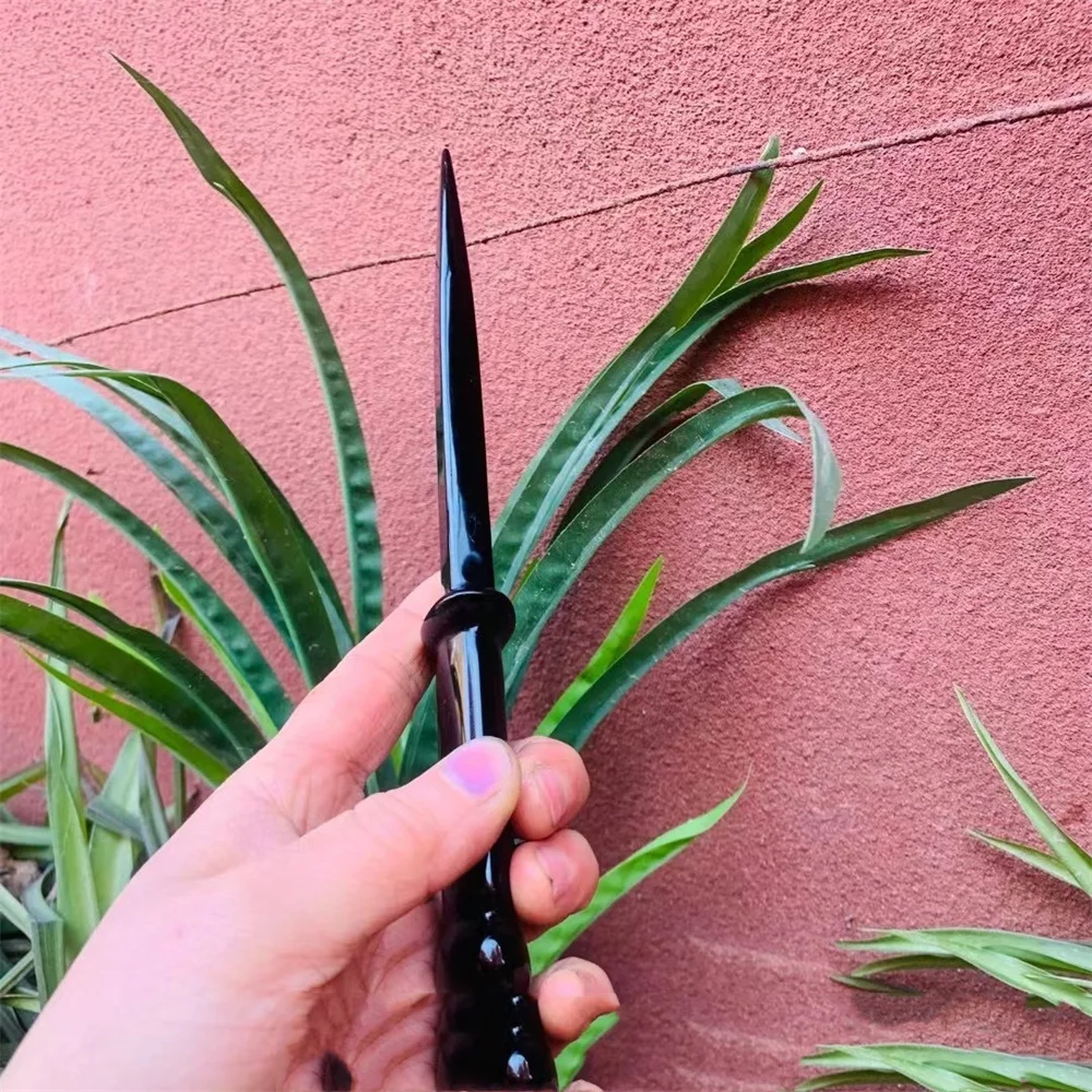 Crystal Protection Natural Obsidian Healing Stone Handmade Knife Men Gifts Magic Talisman Sword Witch Supplies Ornaments