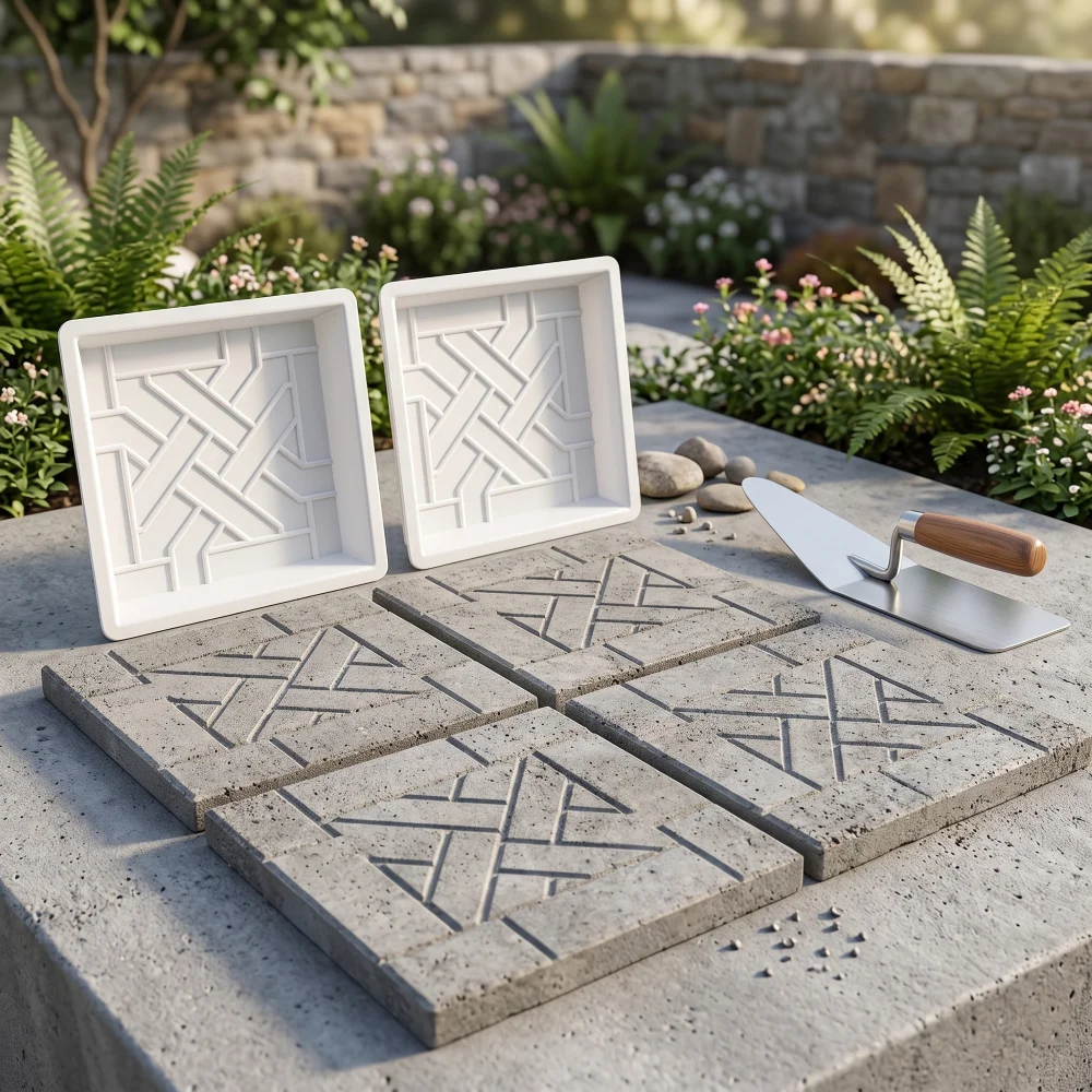 30x30x5cm Paver Mold for Anti-Slip Stepping Stone, DIY Concrete Form for Walkway & Courtyard, Reusable for Sidewalk Path