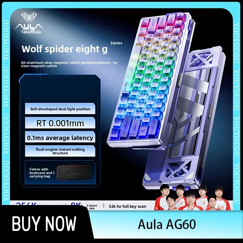 

AULA AG60 Magnetic Switch Mechanical Keyboard Wired All Aluminum RGB Gaming Keyboard E-sports Dedicated Fearless Contract FPS