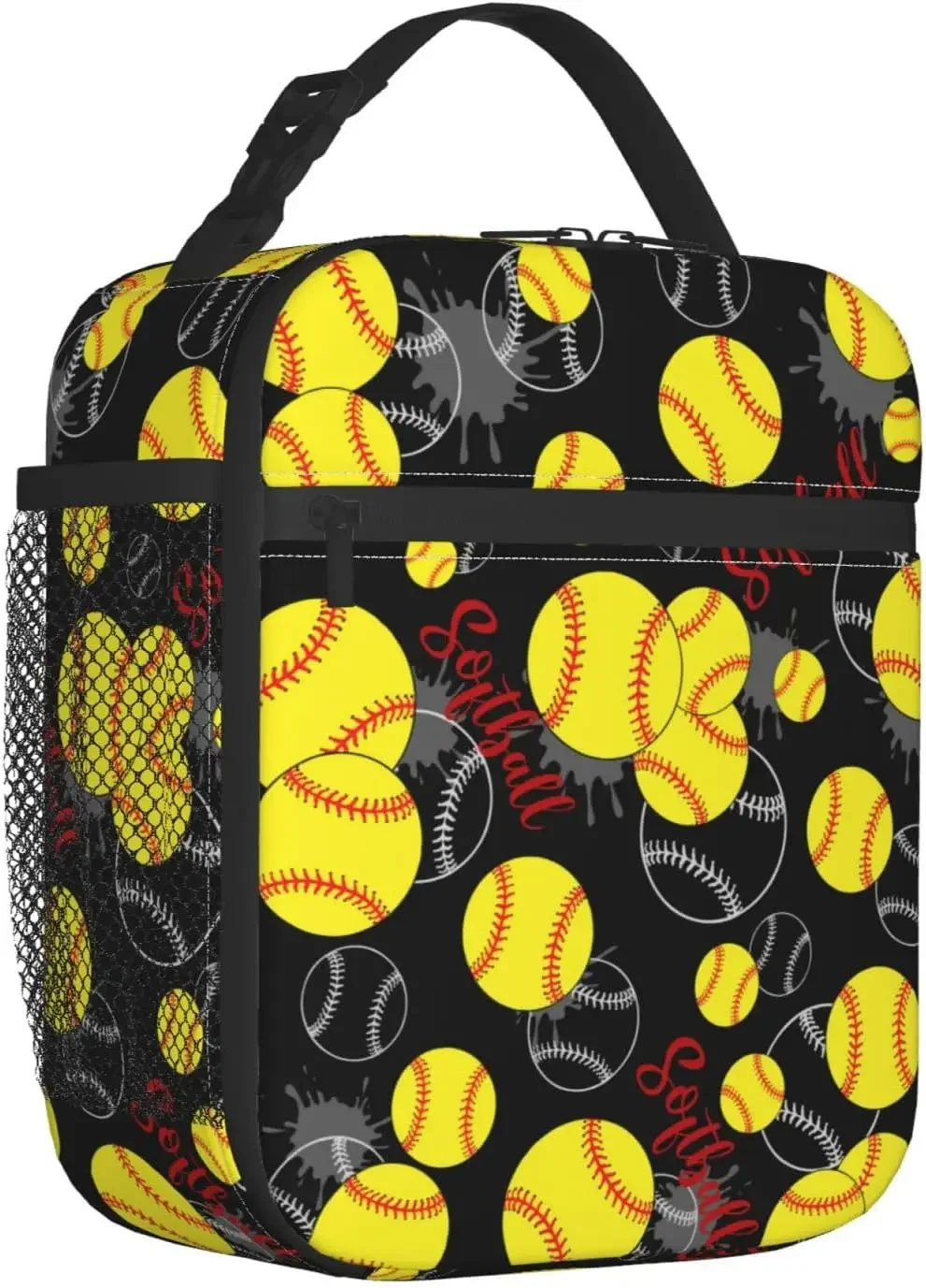 Softball Lunch Bag Portable Softball Lunch Box Reusable Lunch Tote Bag Gifts For Kids Boys Girls School Work Travel Picnic