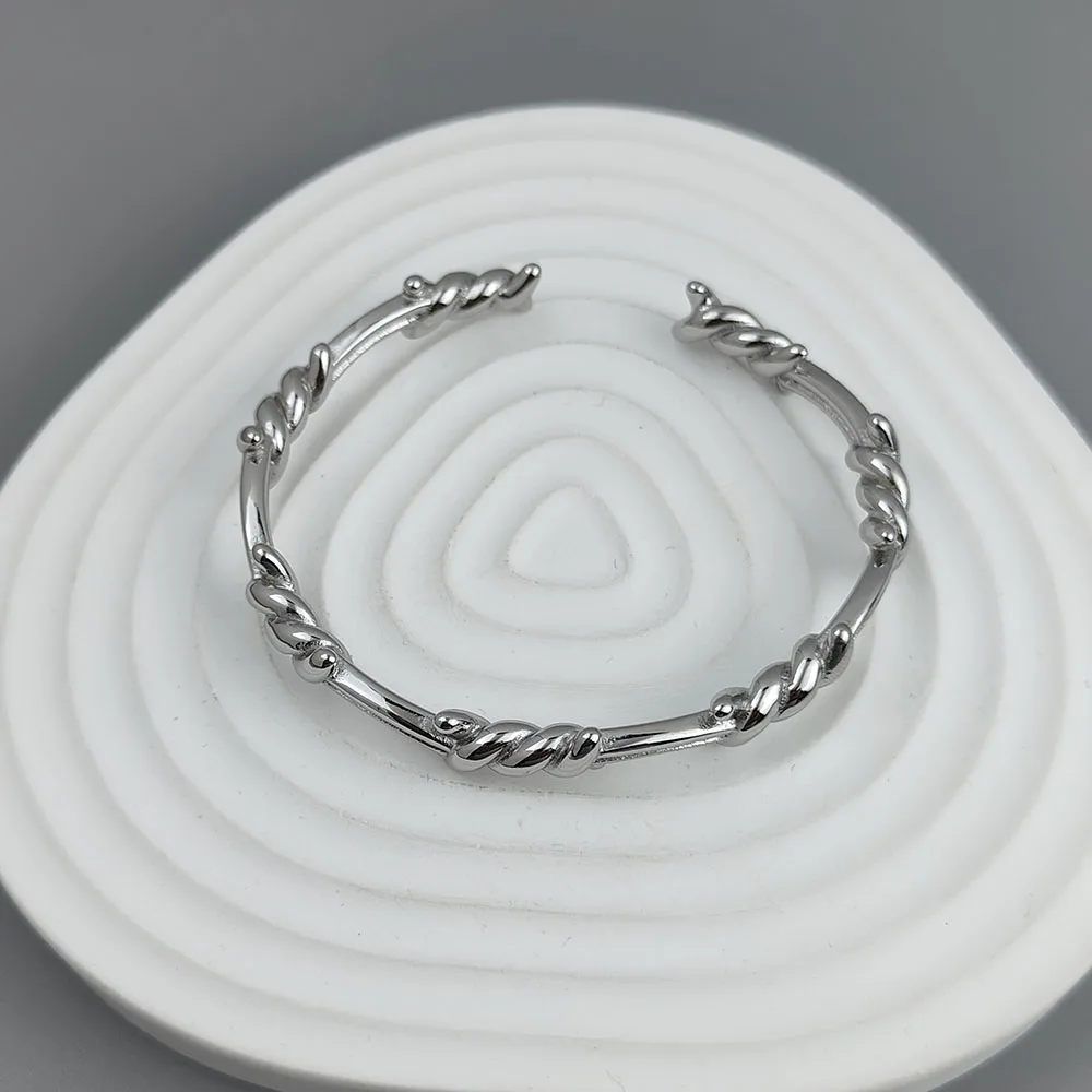 New style wire wrapped thorn stainless steel gold plated 18K bracelet, high quality waterproof silver jewelry, couple gift