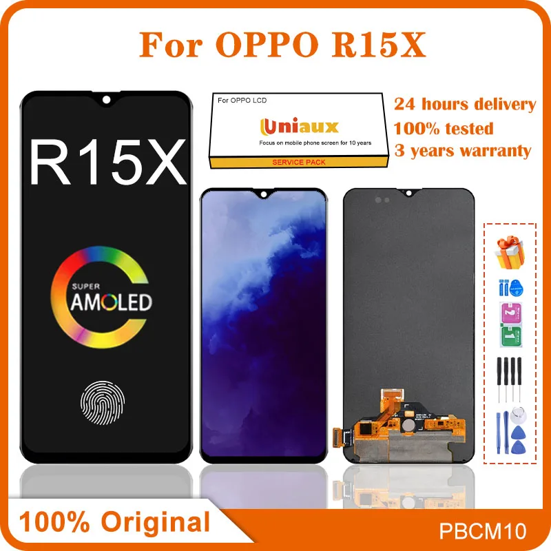 

6.4" Original AMOLED For OPPO R15X PBCM10 PBCT10 LCD Display With Frame Touch Screen Digitizer Assembly For OPPO K1 PBCM30 LCD