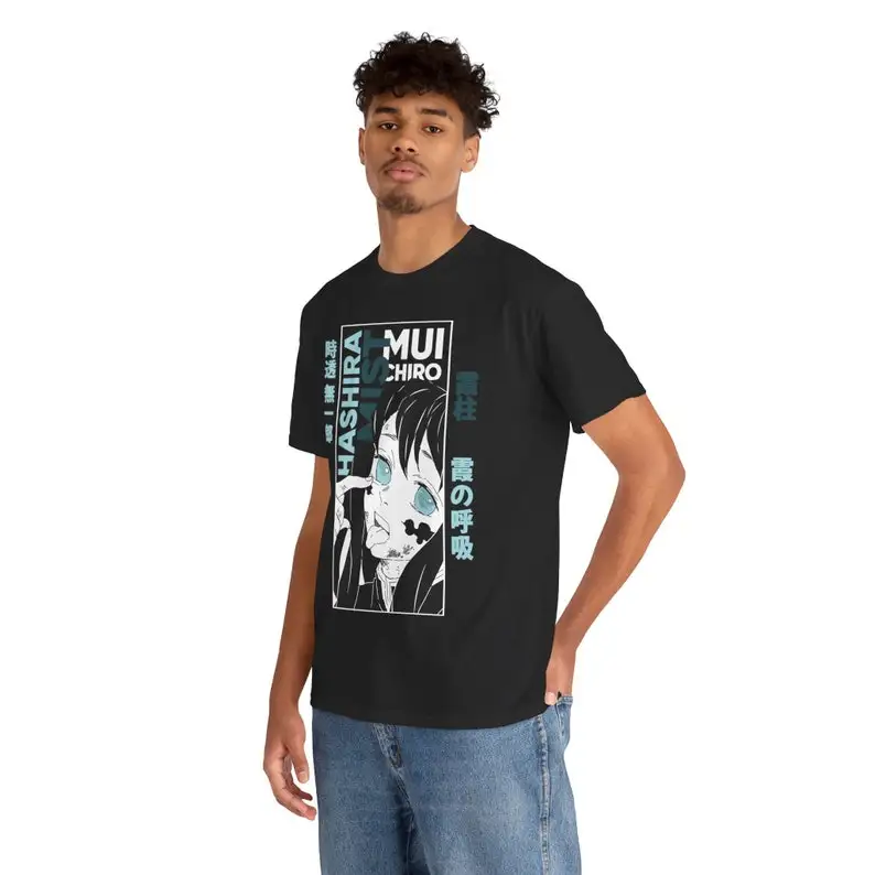 Tokitou Muichirou Demon Slayer Anime Merch Printed Shirt Japanese Manga Style Unisex 100%Cotton T-Shirt