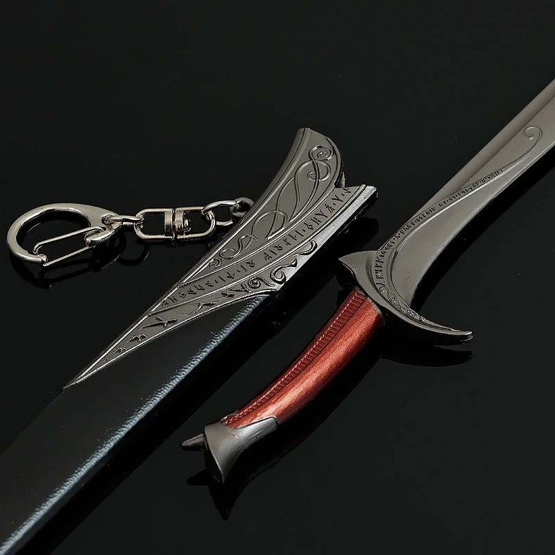22 سنتيمتر Orcrist السيف نموذج الهوبيت Thorin Oakenshield LoTR الأجهزة الطرفية القرون الوسطى غير مقطوعة المعادن سيف ساموراي نموذج سلاسل المفاتيح اللعب