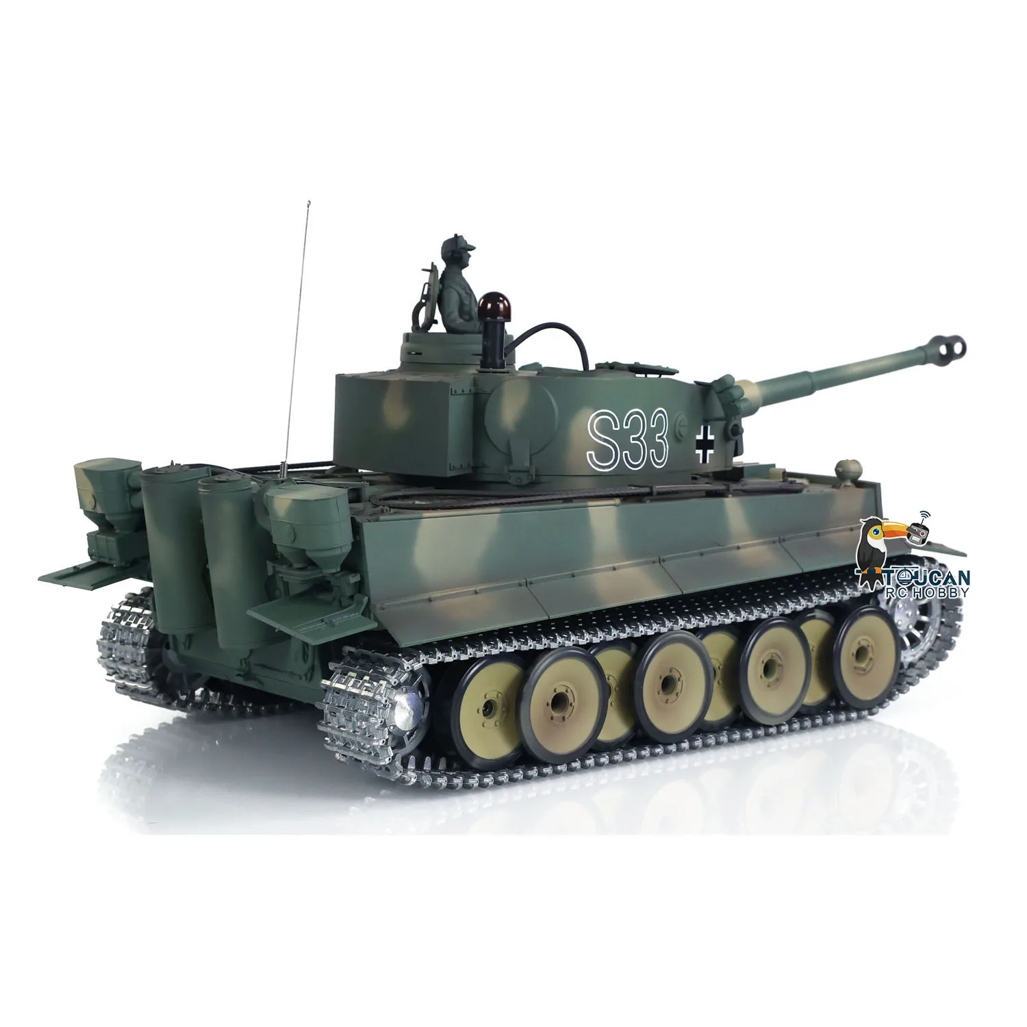 Heng Long 1/16 RC Tank German Tiger I 7.0 3818 S33 RTR RC Toys Model Remote Control Tank Battery Radio BB Pellets Smoking Model