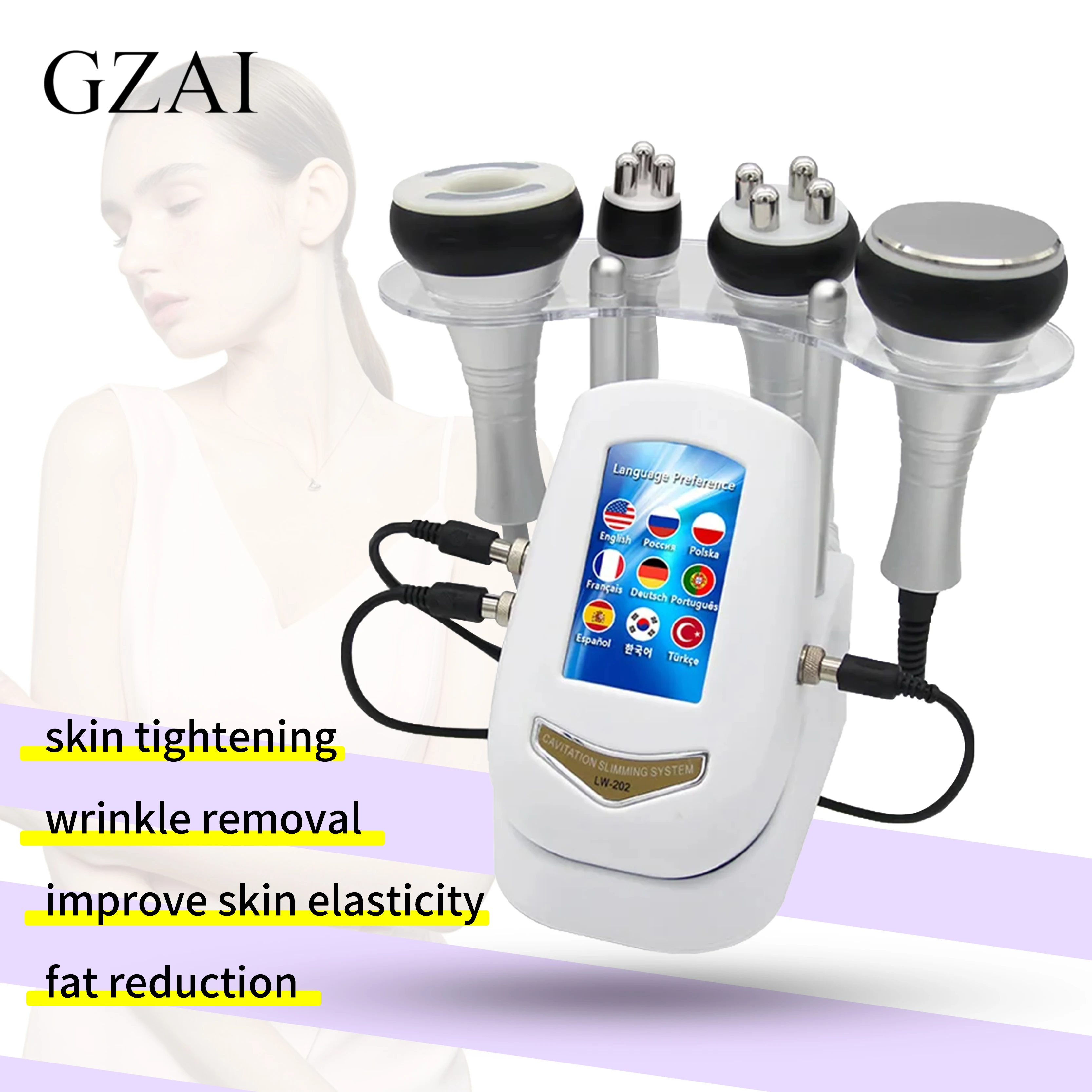 GZAI 40k Vacuum Cavitation Machine – Professional Body Slimming and Massage Device for Weight Loss, Pain Relief, Skin Tightening