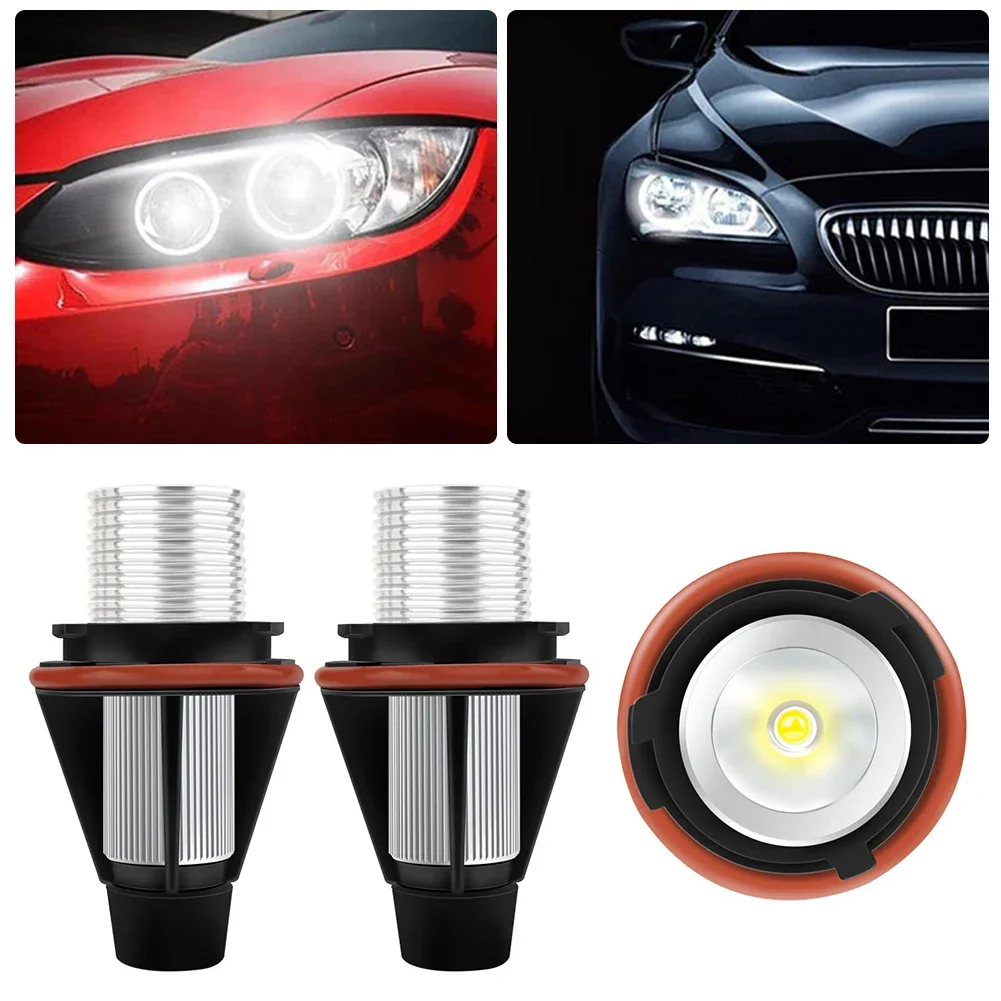 2PCS Bright 20W LED Angel Eyes Marker Lights Bulbs Lamp for BMW E87 E39 M5 E60 E61 E63 E64 M6 E65 E66 E83 X3 E53 X5 2000-2008