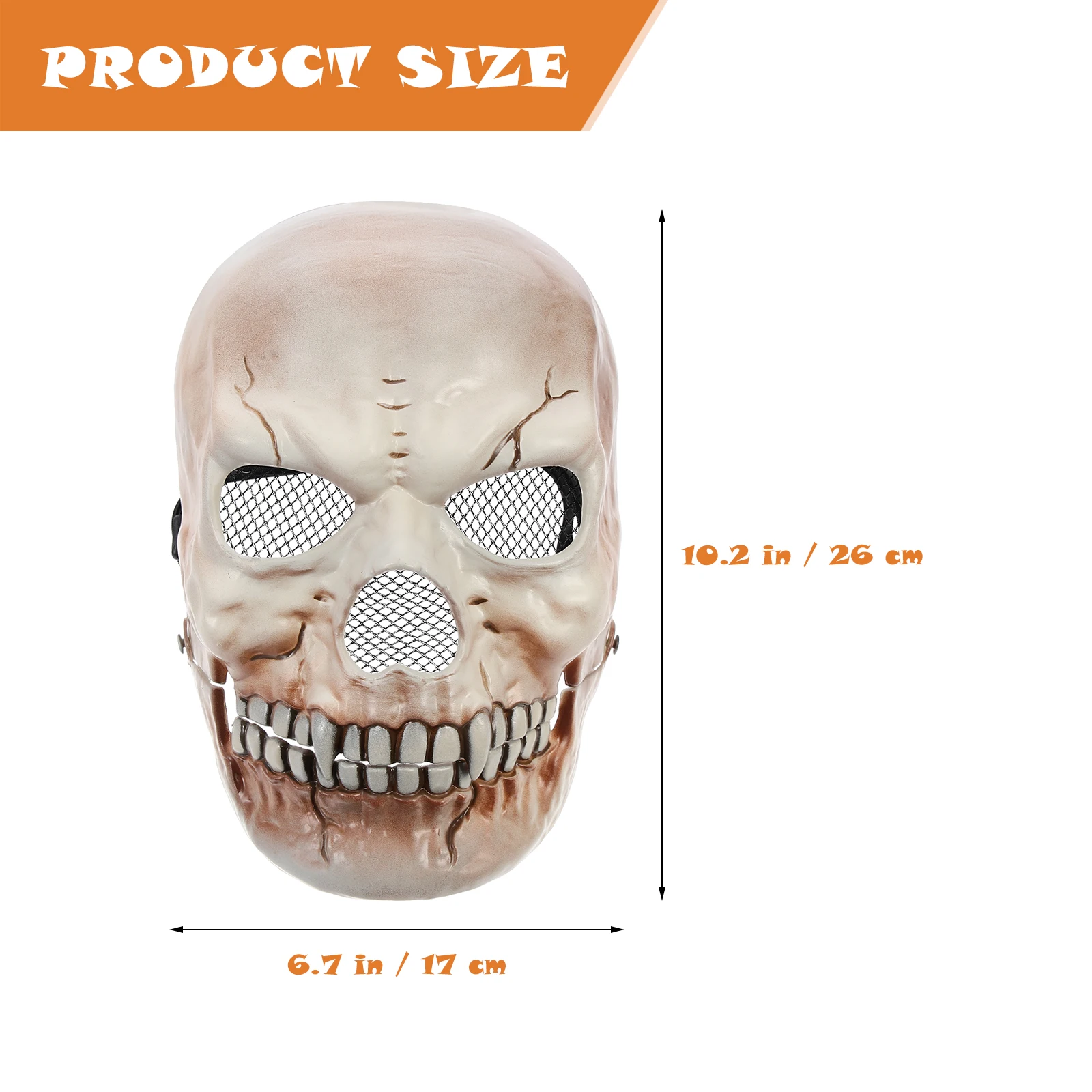 Crânio máscara de decoração facial para palhaço de Halloween assustador haloween plástico horrível criança o