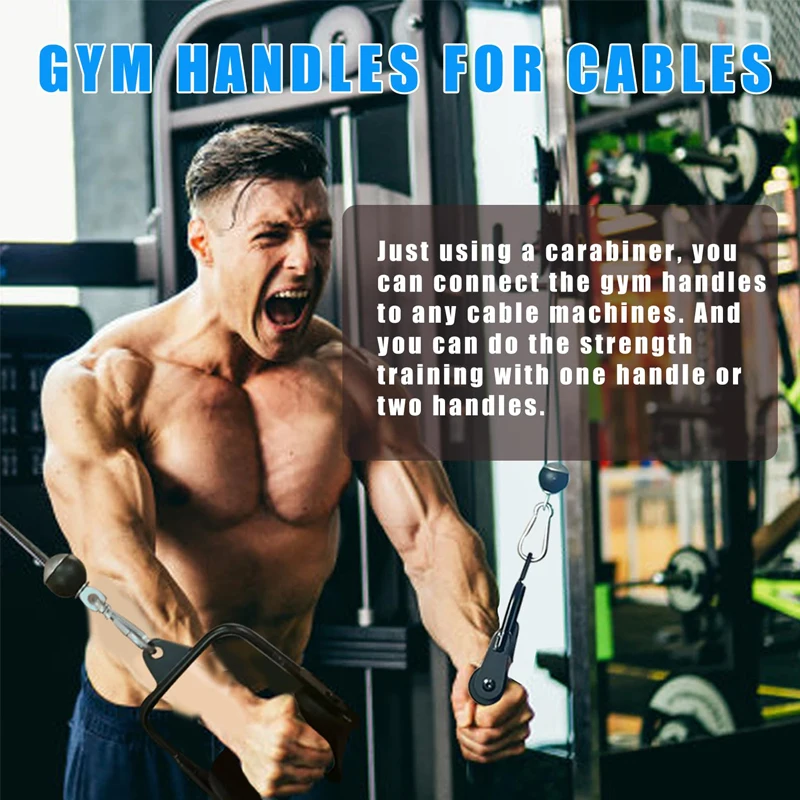 Ergonomic Tricep Rope Pulldown Attachments for Cable Machine - Lat Pull down Bar Tricep Workout Accessories