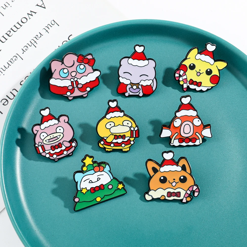 الكرتون جيب الوحش بيكاتشو لطيف بروش الأزياء سحر Jigglypuff شارة لعيد الميلاد دبوس ملابس مينا موضوع فريد التبعي #6