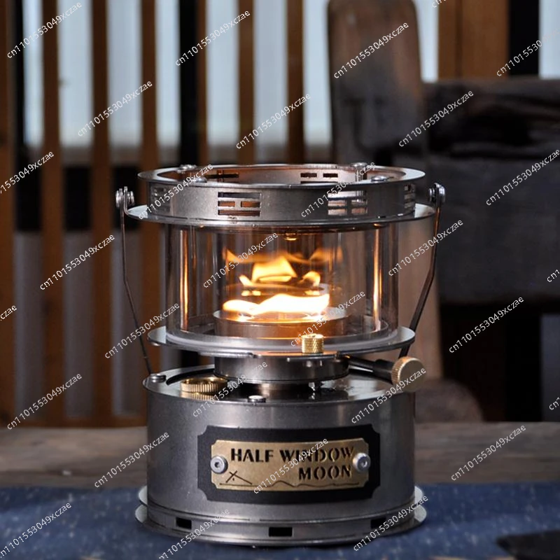 

Mini Heater 360° Viewing Fire Lamp Stove Portable Camping Lantern Stove Stainless Steel Stove for Tea Picnic