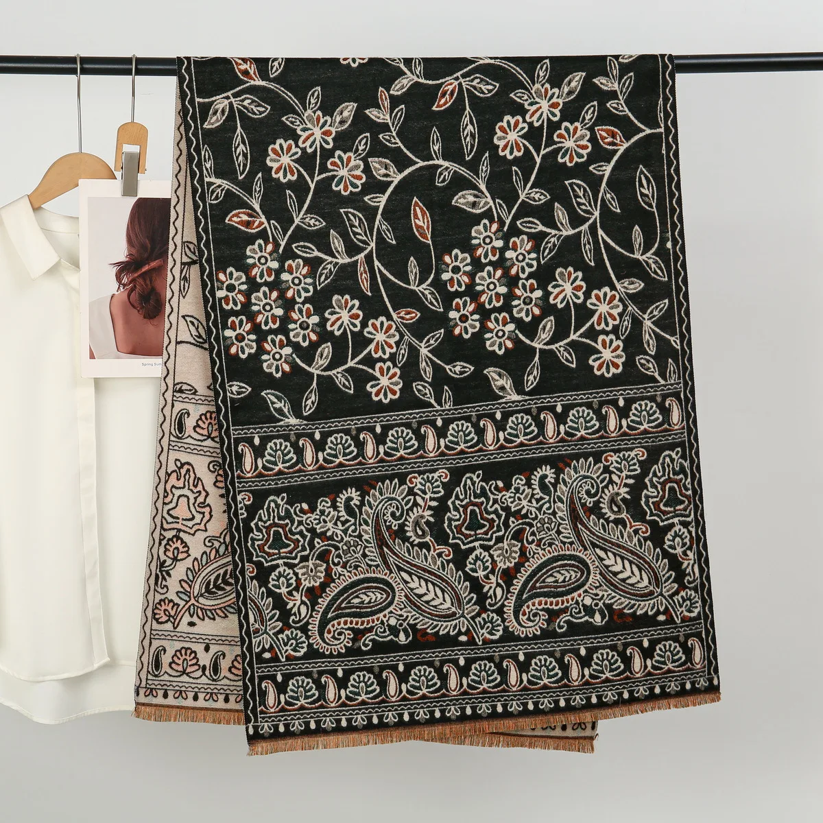 

Vintage Ethic Style Shawl and Warps Women Men Big Size Bufanda Muffler Warm Cashmere Blend Blanket Pashmina Soft Echarpes