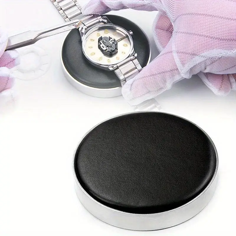 Watch Movement Casing Cushion Leather Protective Pad Holder for Watchmaker Glass Repair Tool