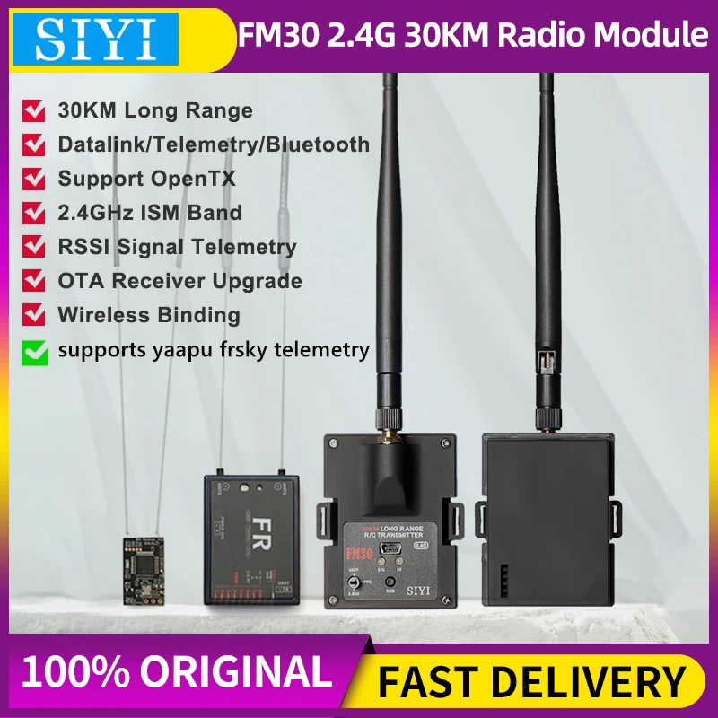 SIYI FM30 2.4G 30KM Modulo Radio A Lungo Raggio Datalink Telemetria Bluetooth Con FR Mini Ricevitore OpenTX OTA Racing Droni RC