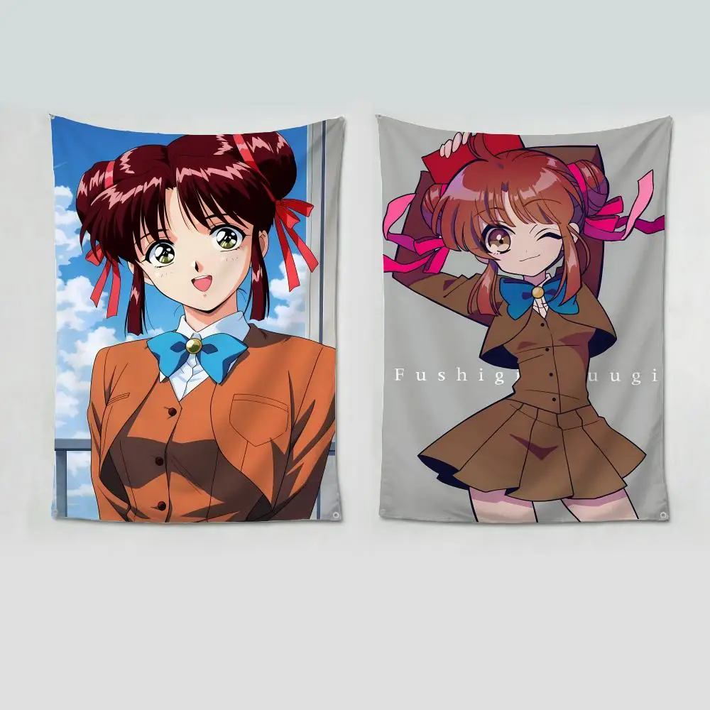 Mystical F-Fushigi Yuugi Anime Girl Y-Yuuki Miaka Flags flags four rings hanging no edging for art indoor use and outdoor decor