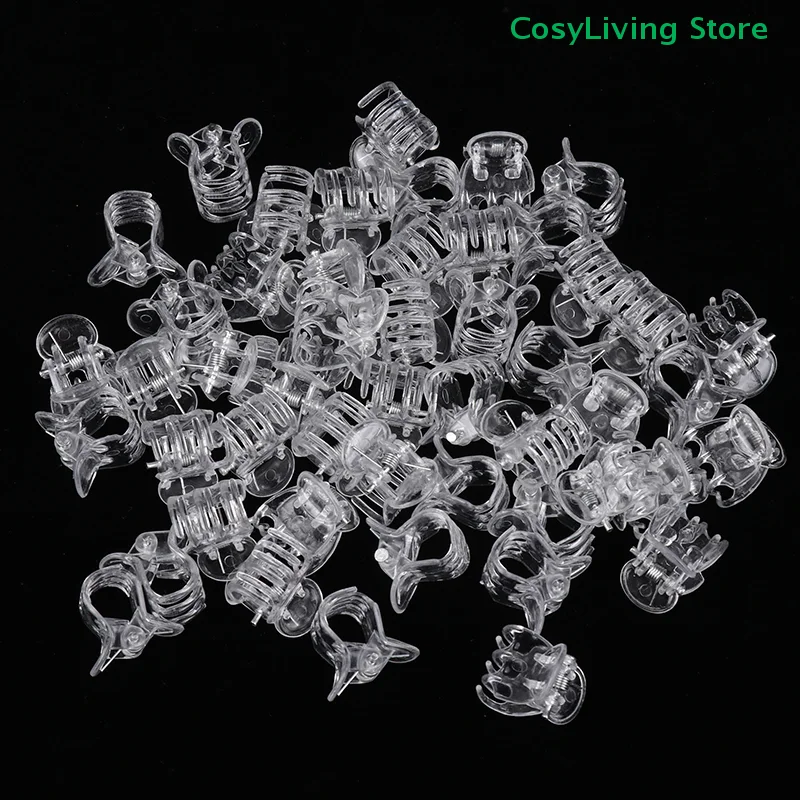 50Pcs 6 Claws Orchid Clips Plastic For Garden Vine Stem Plants Climbing Butterfly Flowers Support Transparent Fixer