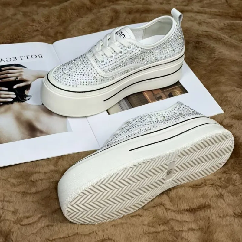 Fashion Womens Shoes Luxury Rhinestone Casual Shoes for Woman New Korean Version Chunky Sneakers Designer Shoes Zapatos De Mujer view 4