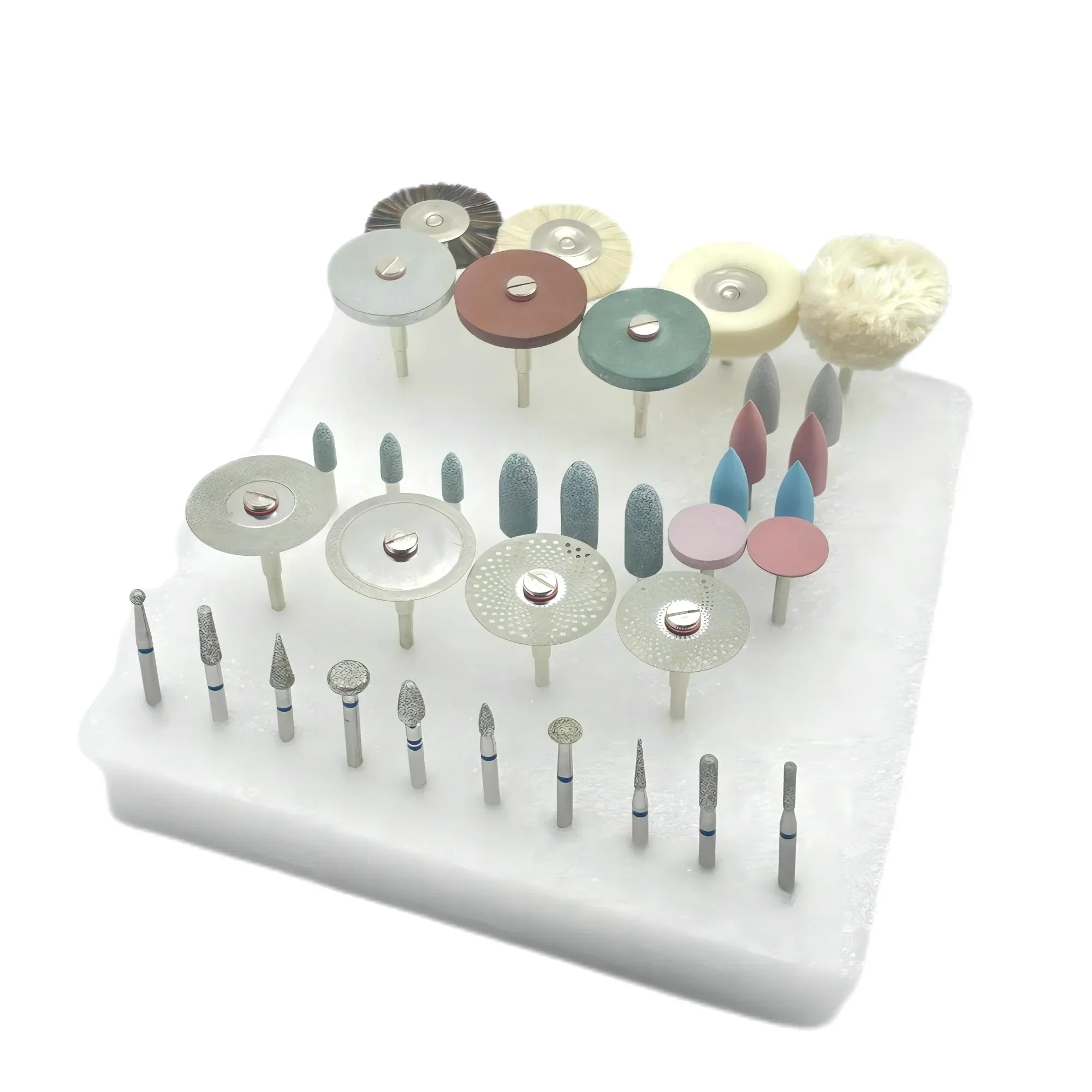 35pcs/Set Dental HP Kit for Grinding or Polish Ceramic/Porcelain Applied to Laborary DIY Hobbies Diamond Burs Brush Dentist Tool