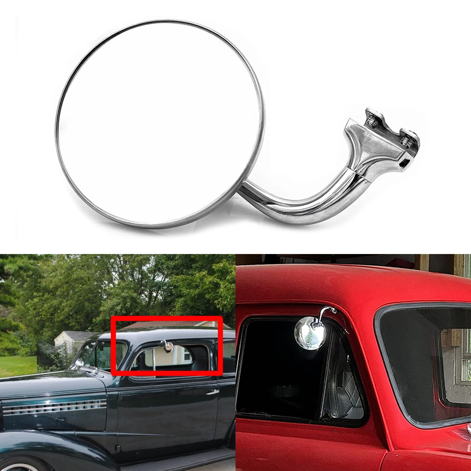 Chrome Round Vintage Retro Side Mirror Classic Old Car Pickup Truck Exterior Rear View Mirror Auto Exterior Accessories