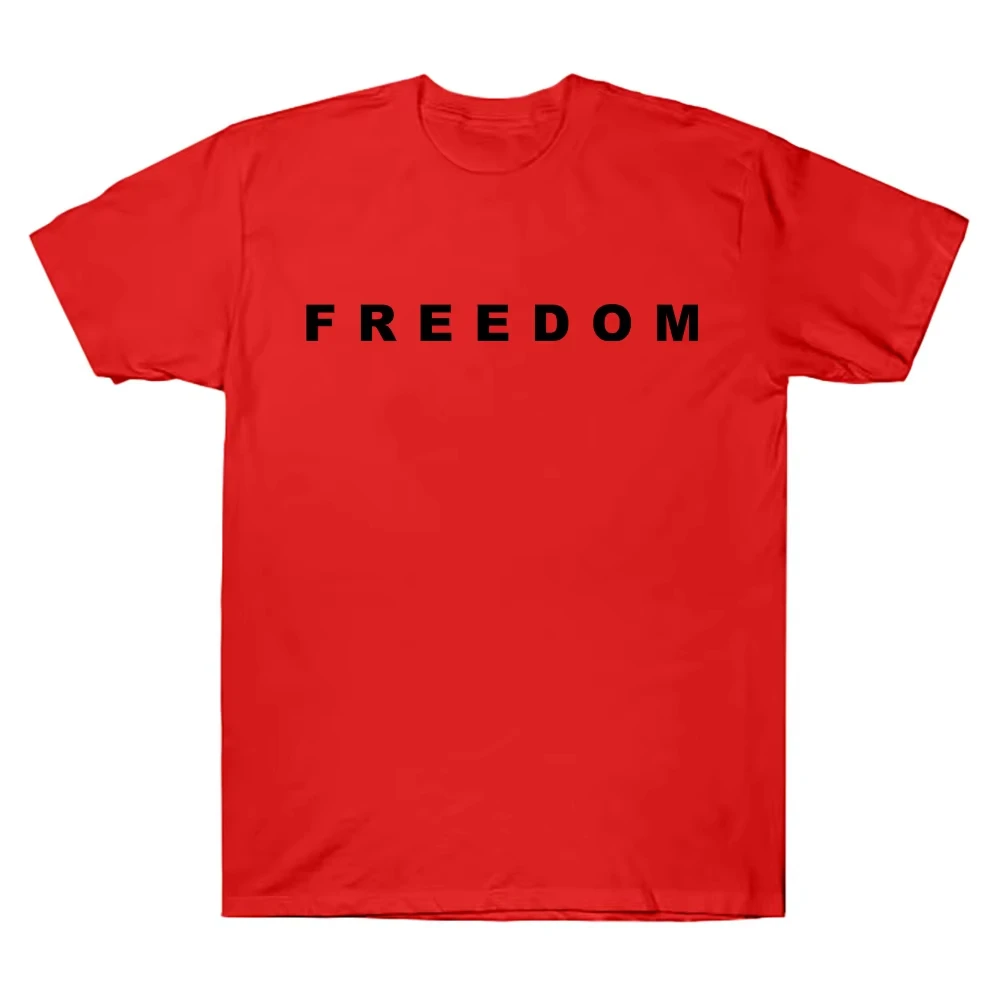 تشارلي كيرك الحرية ميرش تي شيرت الحرية رسالة الجرافيك تي شيرت للجنسين عادية كم قصير طاقم الرقبة عالية الجودة القطن المحملة