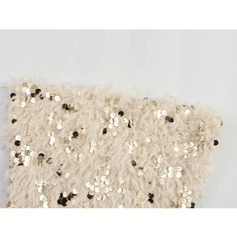 YENKYE Sexy Women Frayed Sequin Strapless Top Elasticated Straight Deckline Chic Party Crop Top High Street ropa de mujer