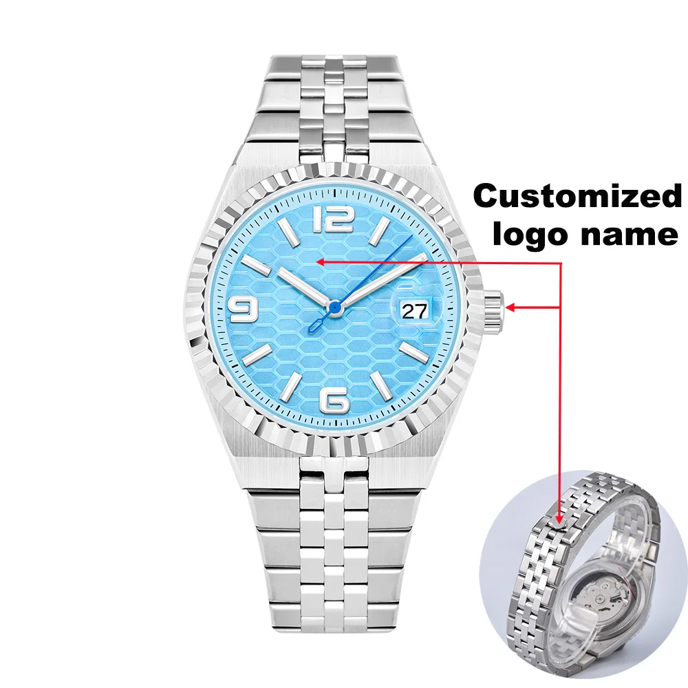 2025 New Watch 39.5mm Men's Watch Sapphire Glass NH35 Movement Texture Dial Silver Case Stainless Steel Strap