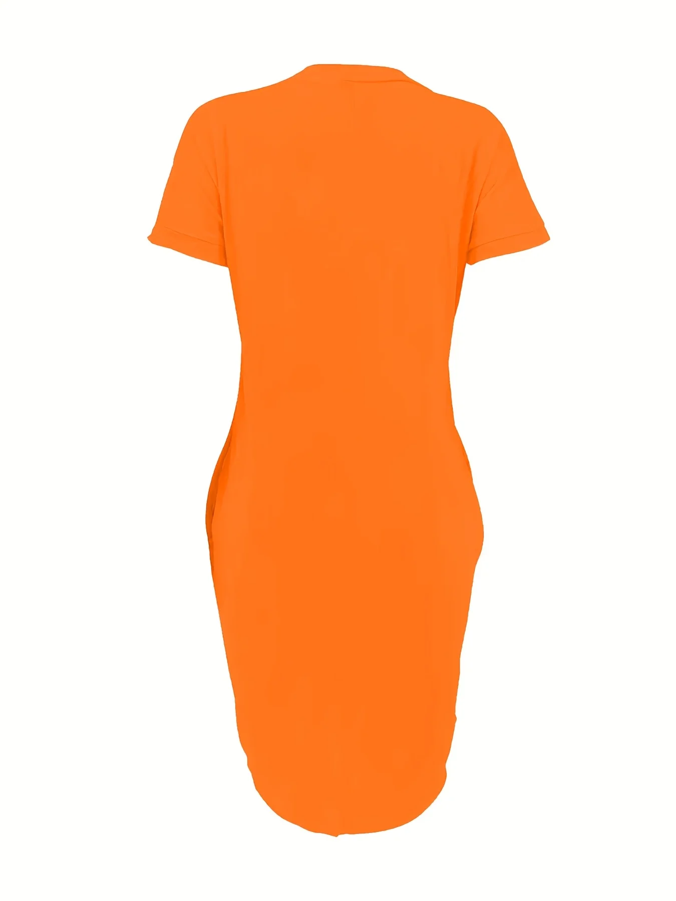 Robe t-shirt en tricot décontracté pour femmes, col rond, manches courtes, haut à la mode, noir avec motif de drapeau coloré