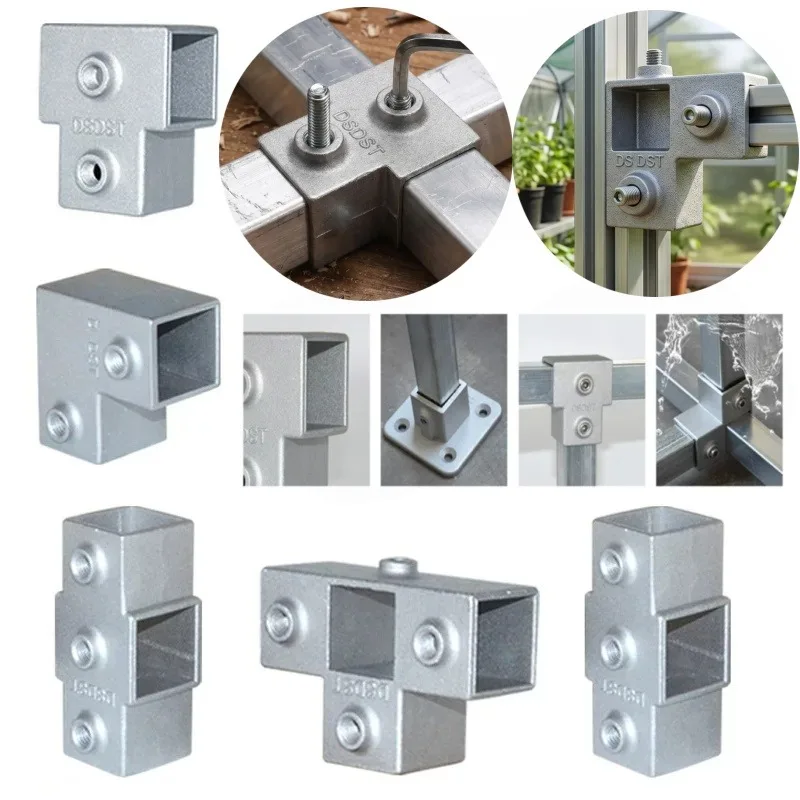 OD 20x20mm Square Tube Connection Piece  Aluminum Alloy Elbow Three-way Square Pipe Fixed Joint Storage Rack pipe fitting joint