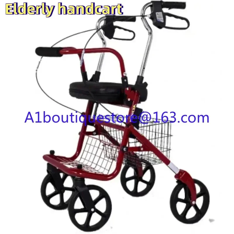 Elderly folding portable shopping cart Elderly trolley  cart Four-wheeled walking scooter