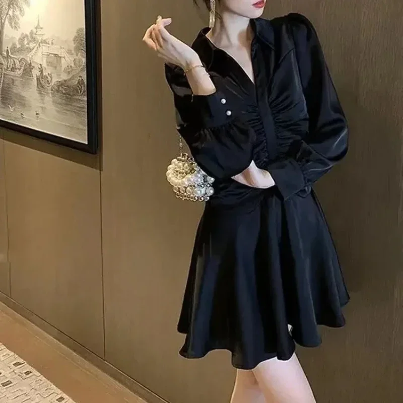 Dresses for Women Spring Autumn Splicing Woman Long Sleeve Dress A Line Elegant Party Chic Pretty Xxl Retro Cheap Casual Y2k Hot