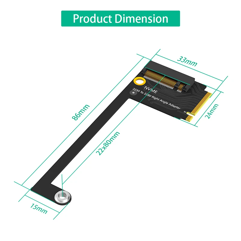 

Адаптер карты памяти SSD PCIE4.0 90-градусная передача M.2 для Rogally Riser Board, аксессуары для портативной переносной платы Rog Ally