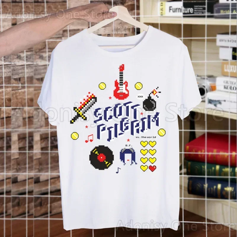 Scott Pilgrim Men\'s Casual Printing Men\'s T-shirt High-fashioned Short-sleeved T-shirt Men Shirt T Shirt
