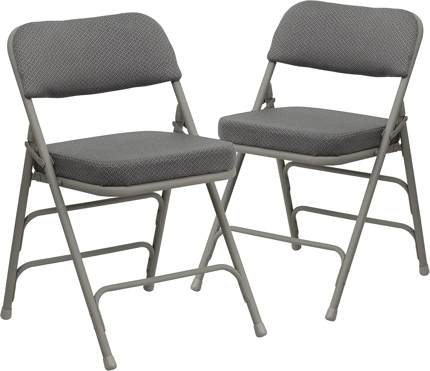 

2 Pack HERCULES Series Premium Curved Triple Braced & Double Hinged Gray Fabric Metal Folding Chair