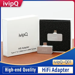 IvipQ-Q01 Hifi USB-C 인터페이스 어댑터, 화웨이 휴대폰, 아이폰 15, 16 프로, 안드로이드 폰용, C타입-3.5mm 및 4.4mm 암