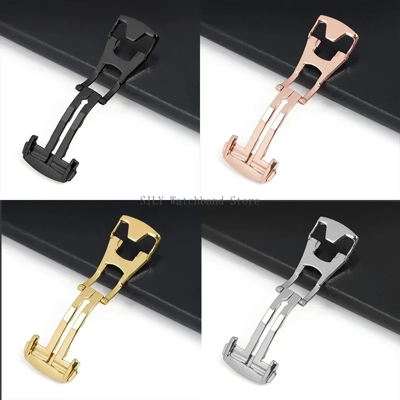 الفولاذ المقاوم للصدأ نشر المشابك لأوميغا للطي ساعة مشبك حزام فراشة زر ل سيماستر Speedmaster 16 مللي متر 18 مللي متر 20 مللي متر #4